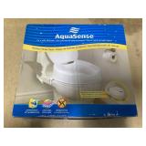 AquaSense Raised Toilet Seat with Lid, White, 4" Height, for Standard Non-Elongated Toilets, weight up to 300 lbs