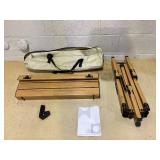 Giantex Folding Camping Table, Roll-Up Folding Table w/Carry Bag, Portable Aluminum Picnic Table, Low Height Beach Table for Outdoor Use, Travel, BBQ & Hiking, Easy Assembly, Natural (Large)