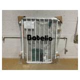 Babelio 27-45" No Bottom Bar Baby/Dog Gate with Easy Installation, 2-in-1 Auto Close Design, Suitable for The House, Stairs, and Doorways, Safety Pet Gates with Large Walk-Thru Door, White