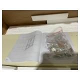 COSTWAY Multi-Purpose Vintage Hallway Cabinet with Adjustable Shelf, Wood, Storage Cabinet, Country House Style for Kitchen, Living Room, Bedroom 58.5 x 31.5 x 123 cm (White) (USED, Minor Transit Dama