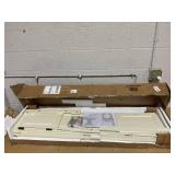 COSTWAY Multi-Purpose Vintage Hallway Cabinet with Adjustable Shelf, Wood, Storage Cabinet, Country House Style for Kitchen, Living Room, Bedroom 58.5 x 31.5 x 123 cm (White) (USED, Minor Transit Dama