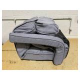 KOMFOTT Foldable Floor Lazy Sofa, Indoor Chaise Lounge Sofa with 6 Adjustable Positions, Folding Chair Bed with Adjustable Armrests, Backrest & Footrest, Ideal for Living Room, Bedroom (Grey) 77"D x 2