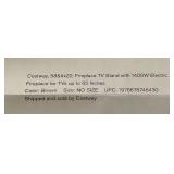 COSTWAY Electric Fireplace TV Stand for TVs Up to 65 Inches, 1400W Heater Insert with Remote Control, 6H Timer, 3-Level Flame, Overheat Protection and CSA Certification, Adjustable Shelves, Brown 16"D