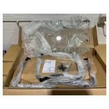 2-Tier Glass-Top Oval Coffee Table with Wooden Shelf for Living Room