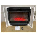 COSTWAY Electric Fireplace Inserts 28.5-inch Wide, 750W/1500W Wall Recessed and Freestanding Fireplace with 3 Flame Colors, 5 Brightness Settings, 8H Timer, Remote Control, Heater for Indoor Use