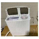 COSTWAY Portable Washing Machine, Twin Tub 20 Lbs Capacity, Compact Laundry Washer(12 Lbs) and Spinner(8 Lbs), Durable Design, Timer Control, Perfect for RV, Apartments and Dorms, Grey+White