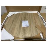 Moccha 36" Round Dining Table for 4 - Rubber Wood Kitchen Table with Intersecting Trestle Legs, Vintage Bar Table, Farmhouse Dining Room Tables for Dinette, Small Space, Restaurant, Bistro (Oak)