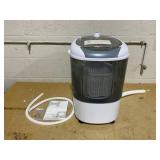 Costway 5.5 lbs. 0.6 cu. ft. Top Load Washer Portable Mini Compact Washing Machine in Gray Dryer Gravity Drain