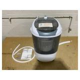 Costway 5.5 lbs. 0.6 cu. ft. Top Load Washer Portable Mini Compact Washing Machine in Gray Dryer Gravity Drain