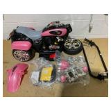 HONEY JOY Pink Kids Motorcycle, 6V Battery Powered Toddler Chopper Motorbike Ride On Toy w/Horn & Headlight, Foot Pedal, 3-Wheel Mini Electric Motorcycle for Kids, Gift for Boys Girls(Pink)