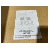 Costway Outdoor Folding Chairs with Seat Cushions Set of 2, Beige 18.5" x 23.5" x 33.5"