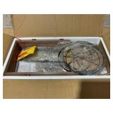 Costway Garden Plant Planter Wooden Wagon Planter W/ Wheel Garden Yard 24.5