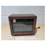 GOFLAME 13 Electric Fireplace Heater, Mini Wooden Space Tabletop Fireplace with Realistic Flame Effect, Overheat Protection, Cool to Touch, Portable Space Heater for Study, Bedroom, Office