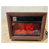 GOFLAME 13 Electric Fireplace Heater, Mini Wooden Space Tabletop Fireplace with Realistic Flame Effect, Overheat Protection, Cool to Touch, Portable Space Heater for Study, Bedroom, Office