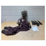 Costway Halloween Animatronic Shaking Haunted Man w/ Chainsaws Life Size Scary Bio-Human w/ Sound Activated Design & Control Button 4 ft x 25 x 5.7 ft (L x W x H)