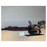 Costway Halloween Animatronic Shaking Haunted Man w/ Chainsaws Life Size Scary Bio-Human w/ Sound Activated Design & Control Button 4 ft x 25 x 5.7 ft (L x W x H)