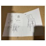 Costway 30" Height Set of 4 High Back Metal Industrial Bar Stools - 17" x 17" x 46" (L x W x H)