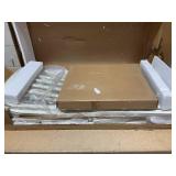 Costway Dining Chairs Set of 2 High Back Navy Chairs Metal Frame Footrests Kitchen White 22