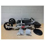 Costway 4-in-1 Multi-purpose Bedside Commode Toilet Chair Foldable Aluminum Shower Wheelchair with Footrest and Removable Bucket 30" x 21.5" x 38"