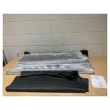 Costway NP12015DK Aluminum Portable Picnic Table with 2-Tier Open Shelves & Spacious Tabletop - Black