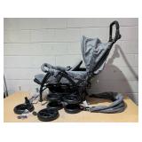 BABY JOY Double Stroller, Foldable Lightweight Twin Stroller with Tandem Seating, Double Stroller Newborn and Toddler
