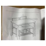 Giantex 4-Piece Dining Table & Bench & 2 Chair Set Space-Saving Kitchen Set,Grey