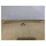 Zenna Home Rustproof Curved Shower Curtain Rod, No Drill Tension or Permanent Mount Adjustable Curved Shower Rod for Bathroom, Easy Install, Rounded for Extra Room, 50 to 72 Inches, Gold (USED, Missin