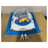 HONEY JOY Baby Walker, 5 in 1 Infant Activity Walker with Wheels, Music, Removable Cushion, Toddler Foldable Push Walker for Boys Girls, Anti-Rollover Walkers for Babies 7-14 Months (Blue)