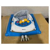 HONEY JOY Baby Walker, 5 in 1 Infant Activity Walker with Wheels, Music, Removable Cushion, Toddler Foldable Push Walker for Boys Girls, Anti-Rollover Walkers for Babies 7-14 Months (Blue)