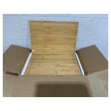 GORELAX Bamboo Nightstand, Open Storage Shelf, Narrow Rectangular Rustic Wood End Table for Small Space, Bedroom, Living Room