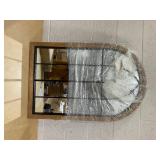 GIFTTROVE Farmhouse Wooden Arched Mirror, Decorative Arch Mirror Wall Decor, Rustic Window Pane Mirrors, Wood Framed Wall Mirrors for Entryway, Living Room