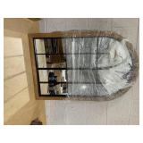 GIFTTROVE Farmhouse Wooden Arched Mirror, Decorative Arch Mirror Wall Decor, Rustic Window Pane Mirrors, Wood Framed Wall Mirrors for Entryway, Living Room