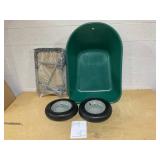 Costway 2 Tire Wheelbarrow Cart Heavy-duty Dolly Utility Cart Green