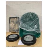 Costway 2 Tire Wheelbarrow Cart Heavy-duty Dolly Utility Cart Green