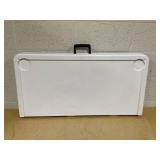 Goplus Mahjong Table, 35" Square Folding Card Table w/4Cup Holders, Metal Legs, Portable Mahjong Game Table for Domino Game, Picnic (Navy, Table w/Removable Mat) (Missing Game Mat & Pieces. In A Recyc