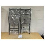 Costway - Set of 2 Outdoor Bar Chair Folding Bar Height Stool with Metal Frame - Coffee Product Height 40 inches Product Width 22.5 inches