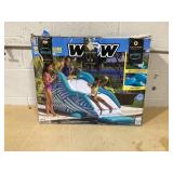 WOW Sports - Wiggler Sprinkler Inflatable Slide - White & Teal Pool Waterslide for Backyard Parties - Fun for Adults & Kids - Garden Hose Attachment for Sprinkler