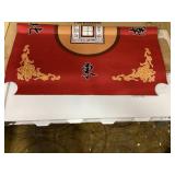 Costway Red Folding Mahjong Table with Cup Holder 90 x 90 x 74cm