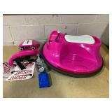 Honeyjoy 12V Bumper Car for Kids Toddlers Electric Ride On Car Vehicle with 360° Spin Pink (Not Tested. Maybe Missing Hardware)