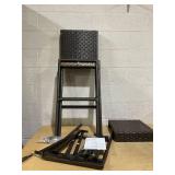 Costway Set of 4 Wicker Brown Metal Frame Stationary Bar Stool Chair with Off-white Solid Seat 20