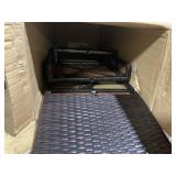 Costway Set of 4 Wicker Brown Metal Frame Stationary Bar Stool Chair with Off-white Solid Seat 20