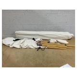 Giantex Camping Chairs 2 Pack, Folding Beach Chairs for 330lbs, Outdoor Butterfly Chair, Portable Lawn Chairs for Picnic Fishing Hiking Mountaineering, Lightweight Bamboo Frame No Assembly (Beige) 21"