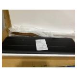 Costway 127cm rubberwood bench with faux leather seat cushion, dining room bench, upholstered bench, walnut