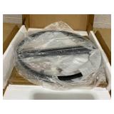 Costway White Faux Marble Round Side Table with Metal Frame