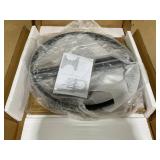 Costway White Faux Marble Round Side Table with Metal Frame