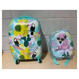 Costway 2 Pieces Carry On Luggage Set with Flamingo Pattern for Kids