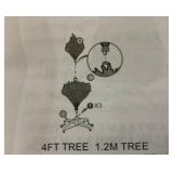 Costway 4Ft Pre-Lit Artificial Christmas Tree Hinged 100 LED Lights