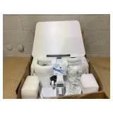 Foldable Mobile Standing Desk, 90 Tiltable Rolling Standing Desk, Height Adjustable Portable Laptop Workstation for Home Office, Easy to Fold, White