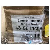 Elrene Cordelia 1" Window Drapery Single Curtain Rod with Globe Ball Finial - Elrene Home Fashions, 48"-86" adjustable rod.