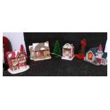 Vintage Ceramic Christmas Town Set of 4